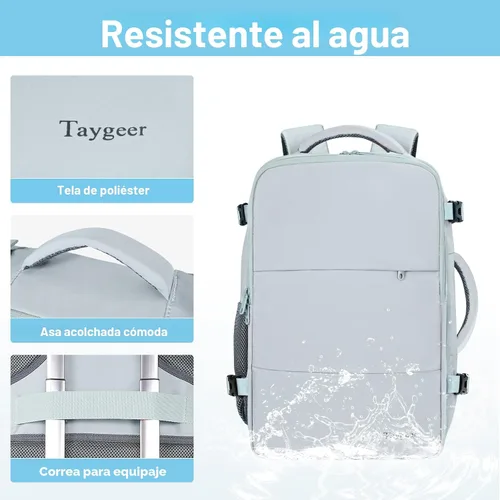Miniatura 7 de Taygeer Mochila de Equipaje de Mano, Mochila de Viaje de 35 Litros para Mujeres Aprobada por Aerolíneas, Bonita Bolsa de Viaje para Artículos Azul