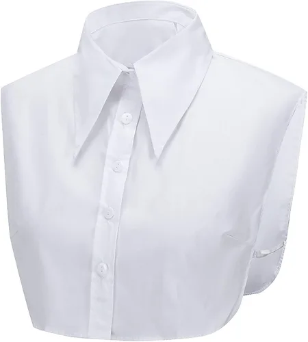 Miniatura 4 de DNLKWGO Media camisa blanca con cuello Dickey - Blusa de cuello falso desmontable para mujer