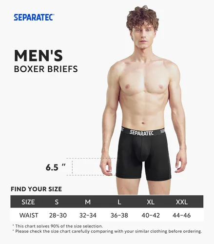 Miniatura 6 de Separatec Mens Underwear Dual Pouch Boxer Briefs Moisture Wicking & Breathable ComfortSoft Underwear with Fly 3 or 6 Pack