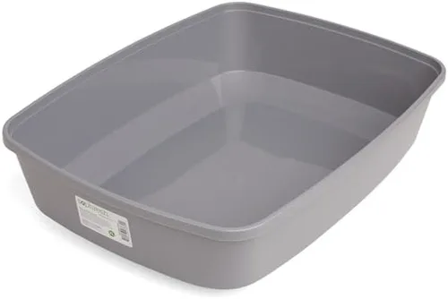 Miniatura 4 de So Phresh by Petco - Caja de arena abierta para gatos, color gris, grande, 19.5 pulgadas de largo x 14.8 pulgadas de ancho x 4.3 pulgadas de alto