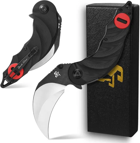 Miniatura 8 de Sitivien ST160 - Cuchillo plegable de bolsillo, hoja de acero K110 con mango G10, cuchillo de herramientas EDC para acampar al aire libre, Verde
