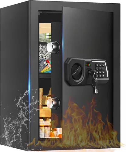 Cajas fuertes grandes de 3.4 pulgadas para uso doméstico, caja de seguridad digital para el hogar, impermeable, con teclado programable, llaves de