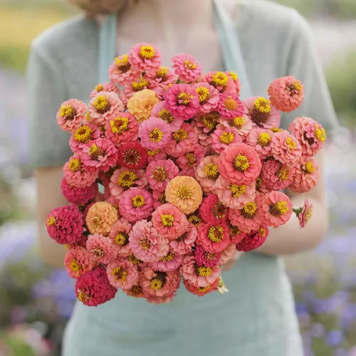 Miniatura 29 de Eden Brothers - Semillas de zinnia, cactus con flores, sin OMG, plantar en primavera, paquete, flores de bajo mantenimiento, zonas 3, 4, 5, 6, 7, 8
