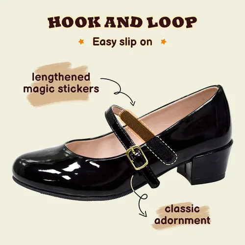 Miniatura 4 de Zapatos de vestir para niñas, zapatos de vestir Mary Jane para niñas, zapatos de princesa para boda, fiesta, niña, zapatos escolares de tacón bajo
