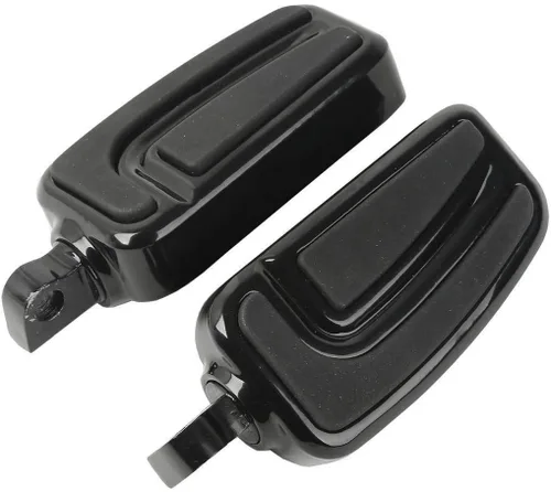 Miniatura 23 de TCMT Juego de reposapiés de motocicleta StreamLiner con incrustaciones de goma negra para modelos Harley Touring y Softail de 1986 en adelante