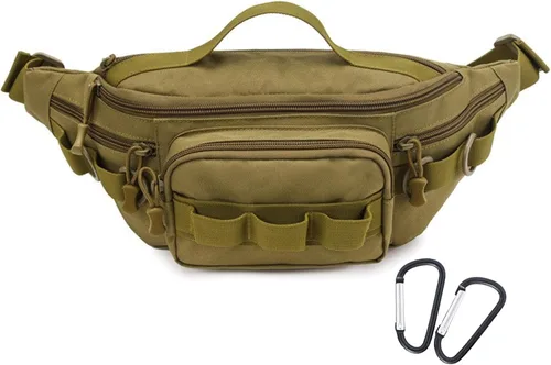 Riñonera táctica, pequeña bolsa de aparejos de pesca, resistente al agua, cintura militar, cangurera portátil para pesca con mosca, senderismo,