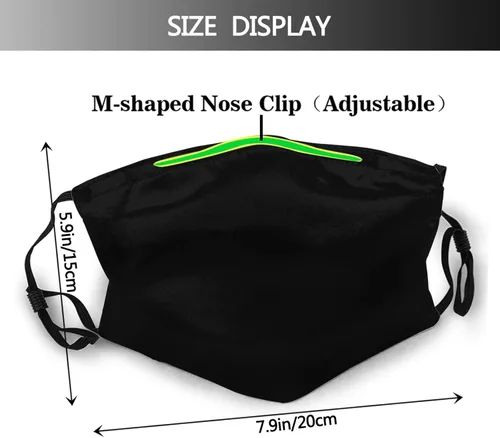 Miniatura 4 de 2 máscaras faciales ajustables, lavables, reutilizables, con cintas ajustables para las orejas, bandana