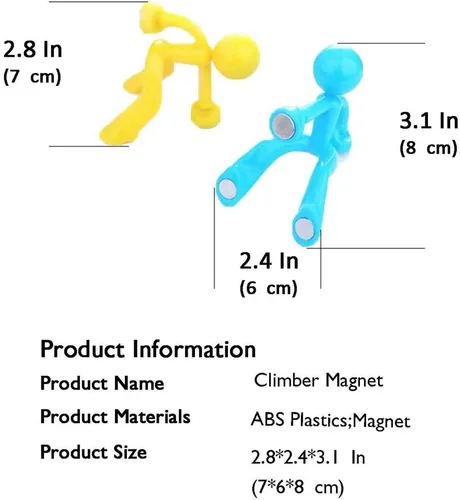 Miniatura 2 de Creative Wall Climbing Villain - Imanes para refrigerador, imán para colgar en la llave (negro, blanco, azul, naranja)
