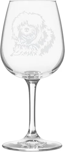 Miniatura 75 de Copa de vino de 12.75 onzas con diseño de perro grabado
