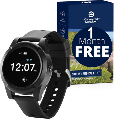 Connected Caregiver Safety+ 4G Sistema de alerta médica para personas mayores: reloj inteligente, detección de caídas, monitoreo 24/7, ubicación