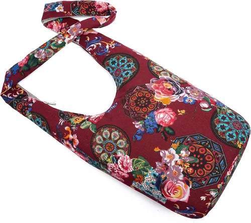 Miniatura 186 de Bolsa de hombro para mujer, de lona en estilo hippie/bohemio para llevar cruzada al hombro, disponible en diferentes colores y estampados