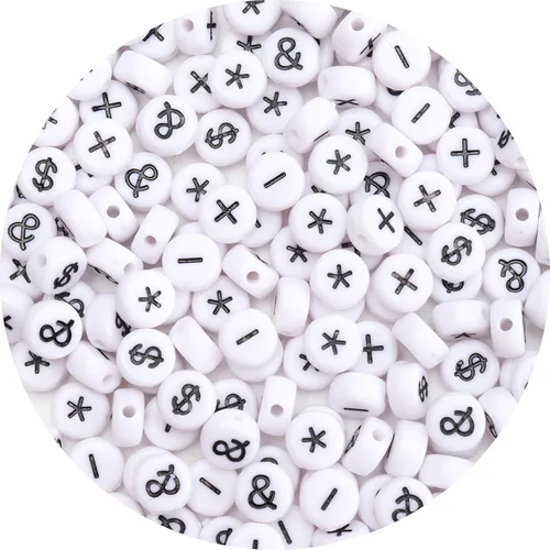 Miniatura 20 de 100 cuentas de letras – Cuentas redondas blancas del alfabeto acrílico de 0.16 x 0.27 pulgadas para hacer joyas, pulseras, collares y llaveros