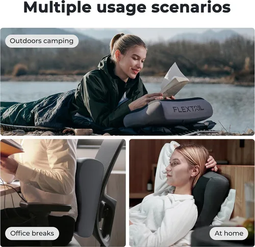 Miniatura 5 de FLEXTAILGEAR Almohada inflable para camping, almohadas de viaje ultraligeras con funda lavable, vejiga de TPU para camping, senderismo, avión, viaje
