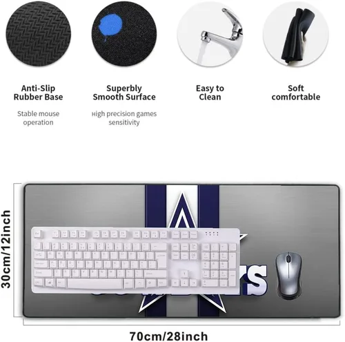 Miniatura 4 de Alfombrilla de mouse grande para juegos, bordes cosidos, alfombrilla de mouse extendida con base de goma antideslizante para computadora portátil