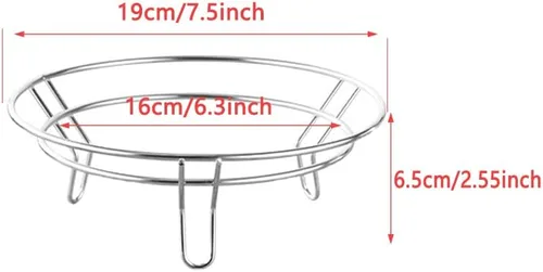 Miniatura 2 de Paquete de 2 soportes para sartén wok, sartenes calientes, estante de alambre, base de vapor, soporte para servir, soporte de fondo redondo, soporte