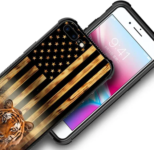 Miniatura 91 de DAIZAG Compatible con iPhone 13 Pro Max, Funda de TPU Protectora Anti-Arañazos Todo En Uno, Fundas para Hombre Mujer - Motivo de Madera Americana