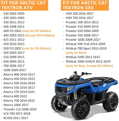 Miniatura 2 de Pastillas de Freno Delanteras Traseras Sinterizadas 2 Set para Arctic Cat Textron 400 450 500 550 650 700 1000 Alterra Prowler Wildcat HDX VLX XC450