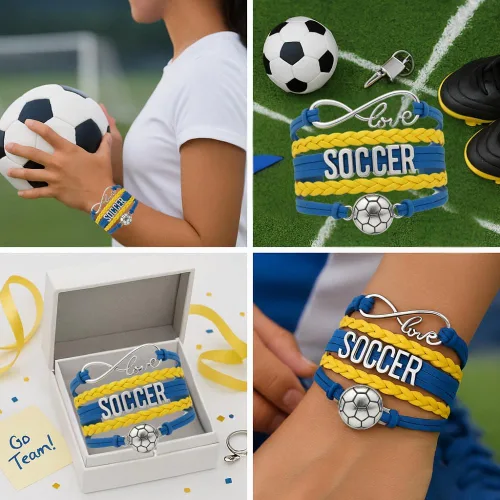 Miniatura 37 de Sportybella - Pulsera de fútbol ajustable, regalo para jugadores