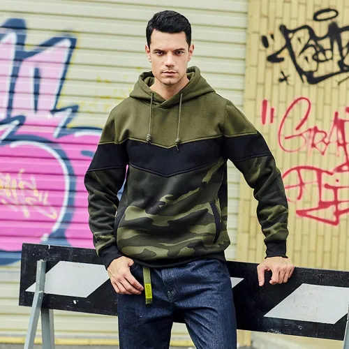 Miniatura 2 de LBL - Sudaderas con capucha para hombre, de mezcla suave, con forro polar, con bolsillo tipo canguro