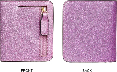 Miniatura 5 de Gostwo - Cartera compacta de piel genuina de lujo para mujer con bloqueo de RFID y ventana de identificación