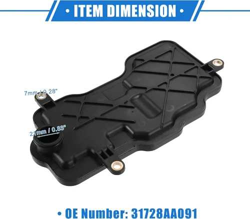 Miniatura 6 de Filtro de transmisión automática compatible con Subaru Forester 2.5L 2009-2013, filtro de transmisión de motor negro de plástico duradero