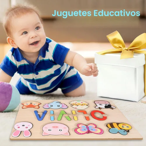 Miniatura 6 de Rompecabezas de nombre personalizado para niños, juguetes educativos Montessori, rompecabezas de madera personalizados para niños de 1 a 3 años