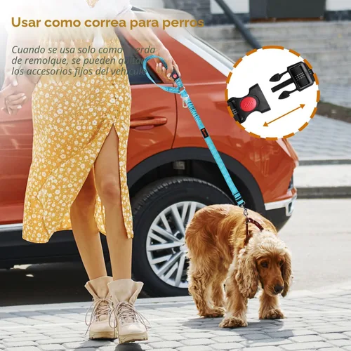 Miniatura 4 de Arnés de cinturón de seguridad extraíble para perro, 3 en 1, correa de cinturón de seguridad para perro, retención retráctil que se asegura al