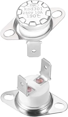 Miniatura 6 de uxcell KSD301 Termostato 266.0 °F/266°F 10A Normalmente Cerrado N.C Ajuste Snap Disc Interruptor de temperatura para microondas, horno, cafetera 2