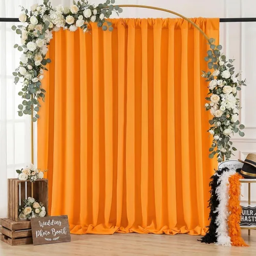 Miniatura 39 de Cortinas de Telón de Fondo Blanco de 2 Paneles 5 x 1,5 m de Poliéster, Telón de Fondo para Fotografía, Cortinas para Decoración de Fondo de Boda