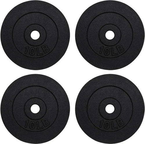 Miniatura 7 de Juego de placas de peso de hierro fundido de 1.14 pulgadas con orificio central para mancuernas, pesas, entrenamiento de fuerza, 1.25 libras, 2.5