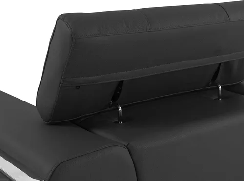 Miniatura 8 de BlackJack Furniture Gianni - Sofá de cuero italiano de grano superior con reposacabezas ajustables de 9 posiciones, patrón geométrico contemporáneo