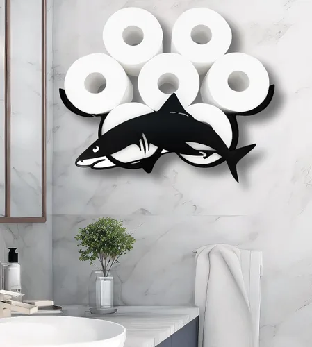 Miniatura 19 de Black Antler - Soporte de papel higiénico de metal, organizador de papel higiénico decorativo de metal para baños, capacidad para 8 rollos