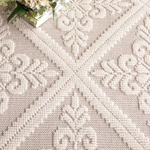 Miniatura 8 de SAFAVIEH Vermont Collection - Alfombra decorativa de 2 pies 3 pulgadas x 4 pies, color marfil, lana hecha a mano, ideal para zonas de alto tráfico