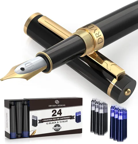 Miniatura 9 de Pluma estilográfica Dryden Luxury, clásica y moderna, de colección ejecutiva y vintage, idea de regalo de negocios y para la caligrafía, Azul Azul