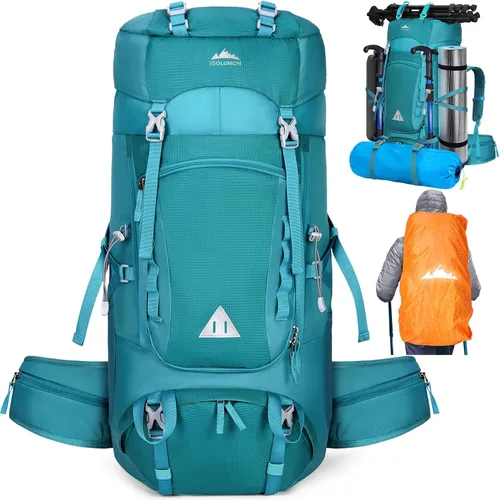 Miniatura 8 de IGOLUMON Mochila de senderismo de 60 litros impermeable mochila de camping con cubierta de lluvia, mochila grande y ligera para hombres y mujeres