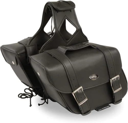 Miniatura 2 de Milwaukee Leather SH58001ZB tiro inclinado de PVC negro medio con cremallera sobre alforjas - talla única (SH58001ZB-BLK-PCS)