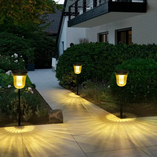 Miniatura 12 de Luces solares para caminos al aire libre, luces solares para exteriores, impermeables, IP65, 200 lúmenes, luces solares de encendido/apagado