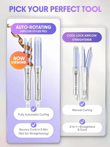 Miniatura 4 de SHEGLAM One Touch Airflow Styler Pro - Tecnología de aire frío 3.0 de rotación automática de 1 pulgada para rizos sin espera, rizador, rizos