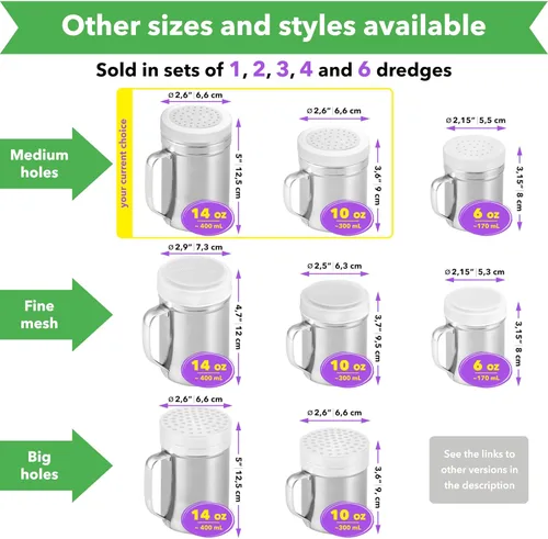Miniatura 5 de [10oz + 10oz + 14oz] Paquete de dragado de acero inoxidable - por CUSINIUM