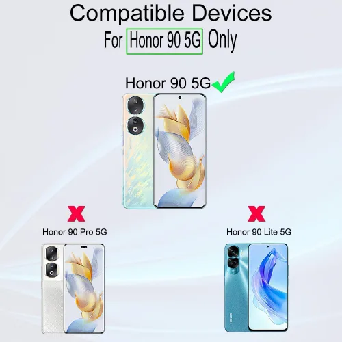 Miniatura 2 de Ibywind 2 protectores de pantalla para Honor 90 5G de 6.7 pulgadas, película de TPU flexible, con 1 protector de lente de cámara, 1 película
