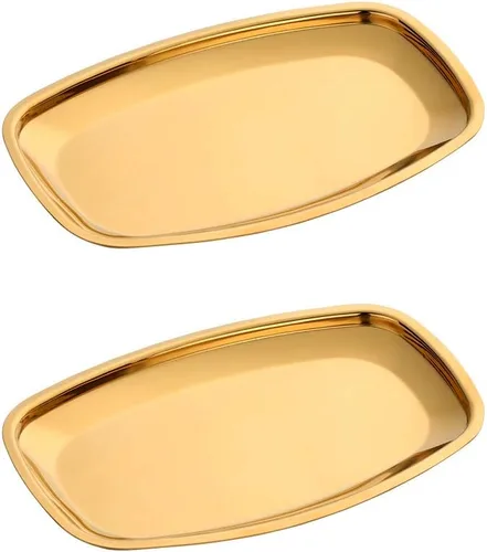 Miniatura 18 de Buyer star Bandeja ovalada de acero inoxidable de 9 pulgadas, bandeja de almacenamiento, bandeja de almacenamiento, plato de platos, cosméticos