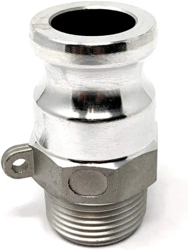 Miniatura 10 de Gloxco Tipo F de aluminio leva y ranura de montaje, adaptador Camlock macho de 2" x 2" NPT macho (CAM-20-F-AL)