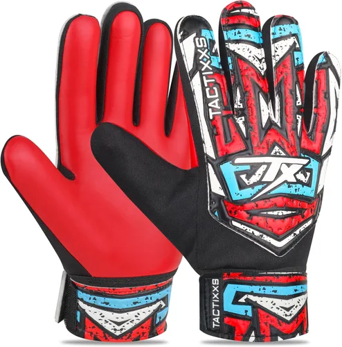 Miniatura 12 de Guantes de portero de fútbol para niños y jóvenes, guantes de portero de fútbol Funky antideslizantes con palma de látex de 0.16 in con agarres
