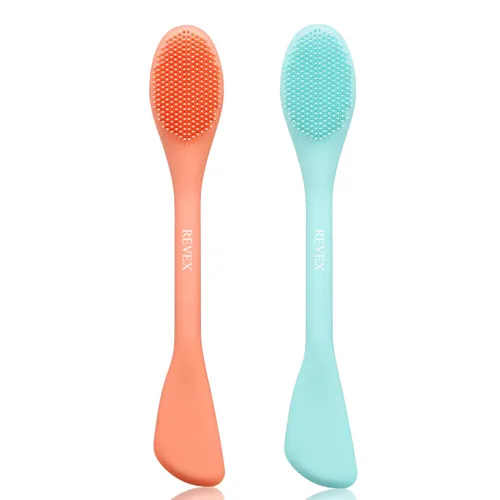 REVEX Aplicador de máscara facial de silicona, limpiador facial, exfoliante de poros, 2 cepillos de limpieza de poros, cepillos de limpieza facial,