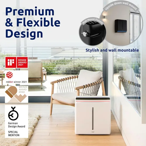Miniatura 7 de Rabbit Air, A3 SPA-1000N Purificadores de aire para el hogar, purificador de aire HEPA ultra silencioso, purificadores de aire de montaje en pared