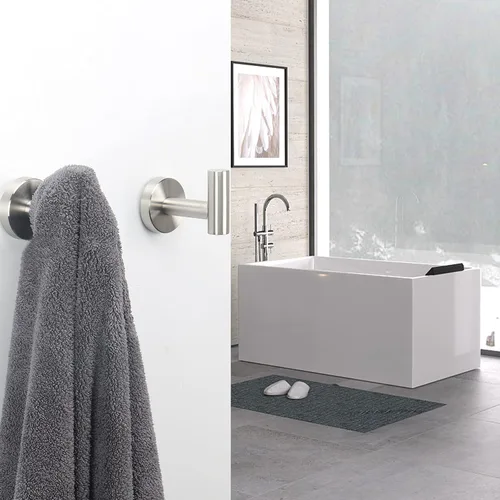 Miniatura 7 de NearMoon Ganchos para toallas de baño, soporte para bata de acero inoxidable 304, gancho resistente para baño, sala de estar, hotel, cocina, garaje