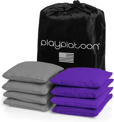 Miniatura 17 de Bolsas de cornhole de tela de pato resistentes a la intemperie premium de Play Platoon - Juego de 8 bolsas de frijoles para juego de Corn Hole