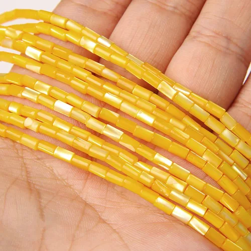 Miniatura 6 de Los granos naturales del espaciador del tubo del grano de Shell de agua dulce teñidos madre de perlas flojas para la fabricación de la joyería, 1