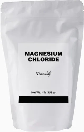 Minimalist Cloruro de magnesio, para relajación y alivio muscular, empaquetado para mayor comodidad en una bolsa resellable (1 libra)