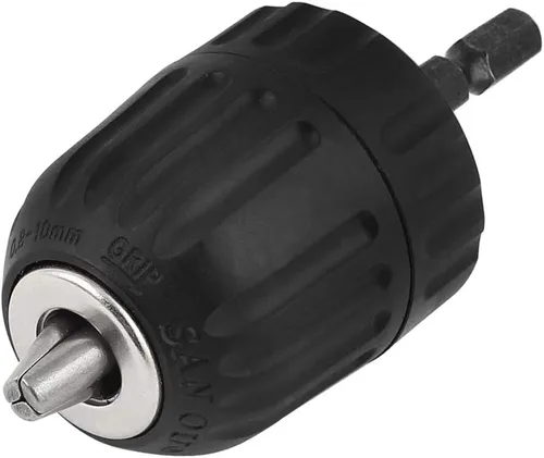 Miniatura 2 de Adaptador de conversión de cambio rápido para portabrocas sin llave con capacidad de 0,8 mm a 10 mm, montaje de 3/8-24UNF, con vástago hexagonal